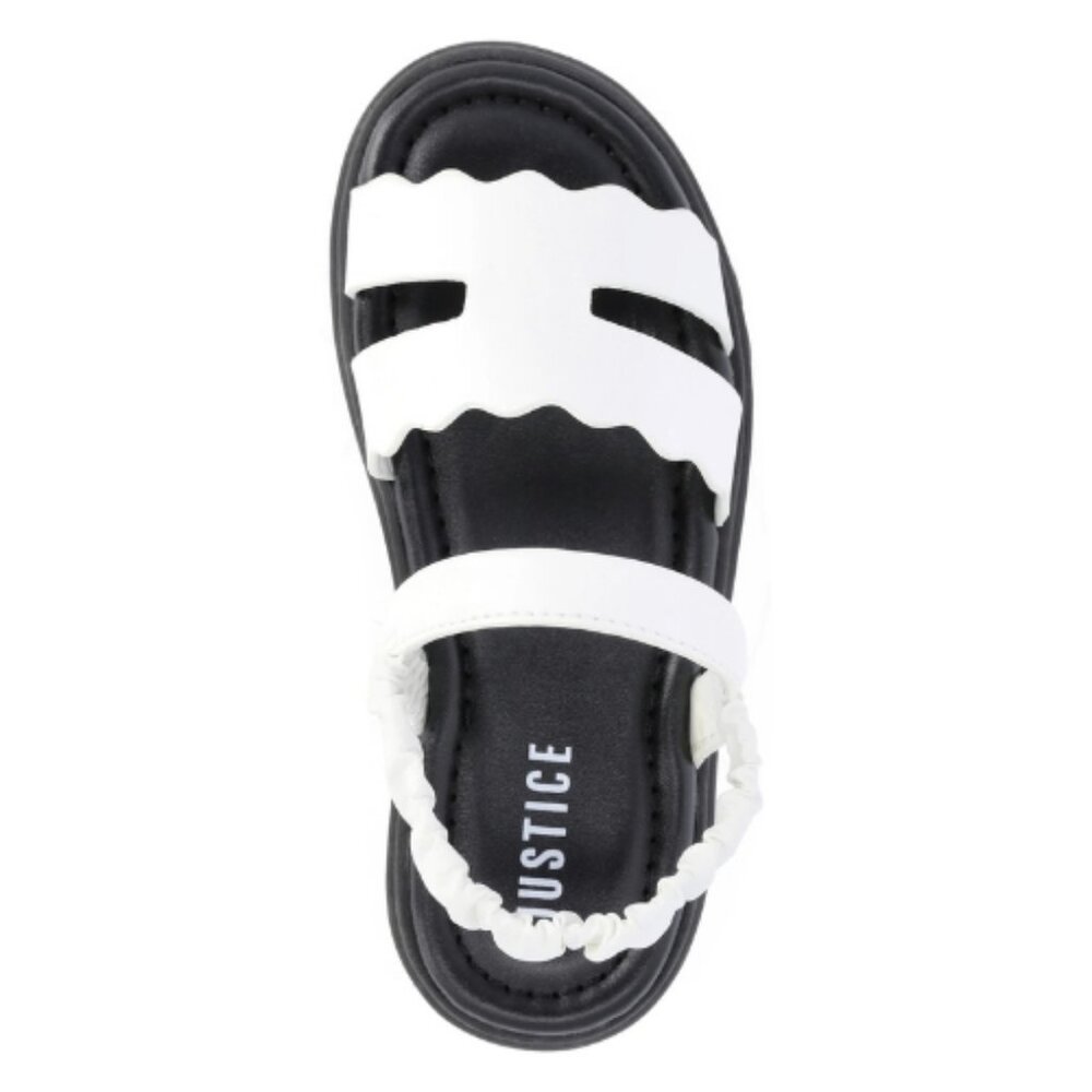 Justice Little and Big Girls Faux Leather Cut Out Sandals New